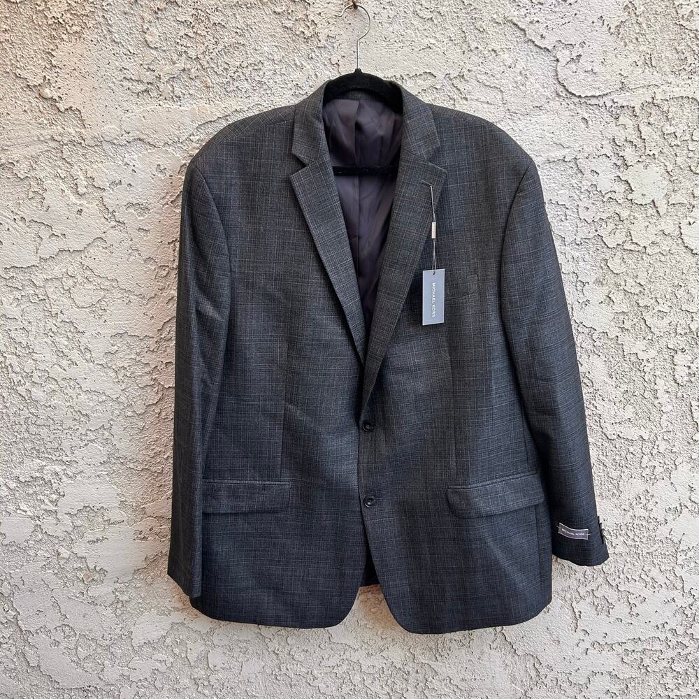 NWT Michael Kors Men’s Two Button Gray Suit Blazer Sport Coat Size 48L